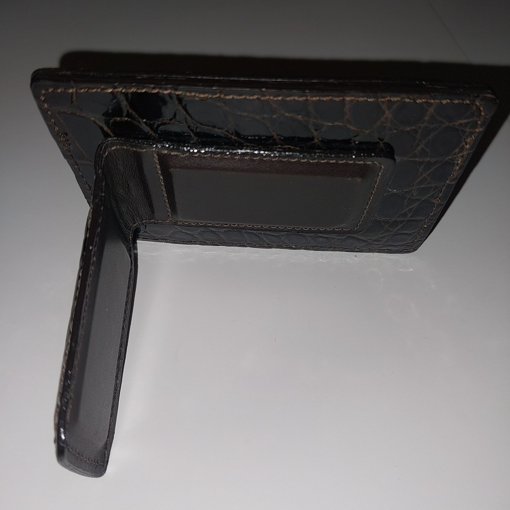 Bosca Vintage Croco Deluxe Front Pocket Wallet